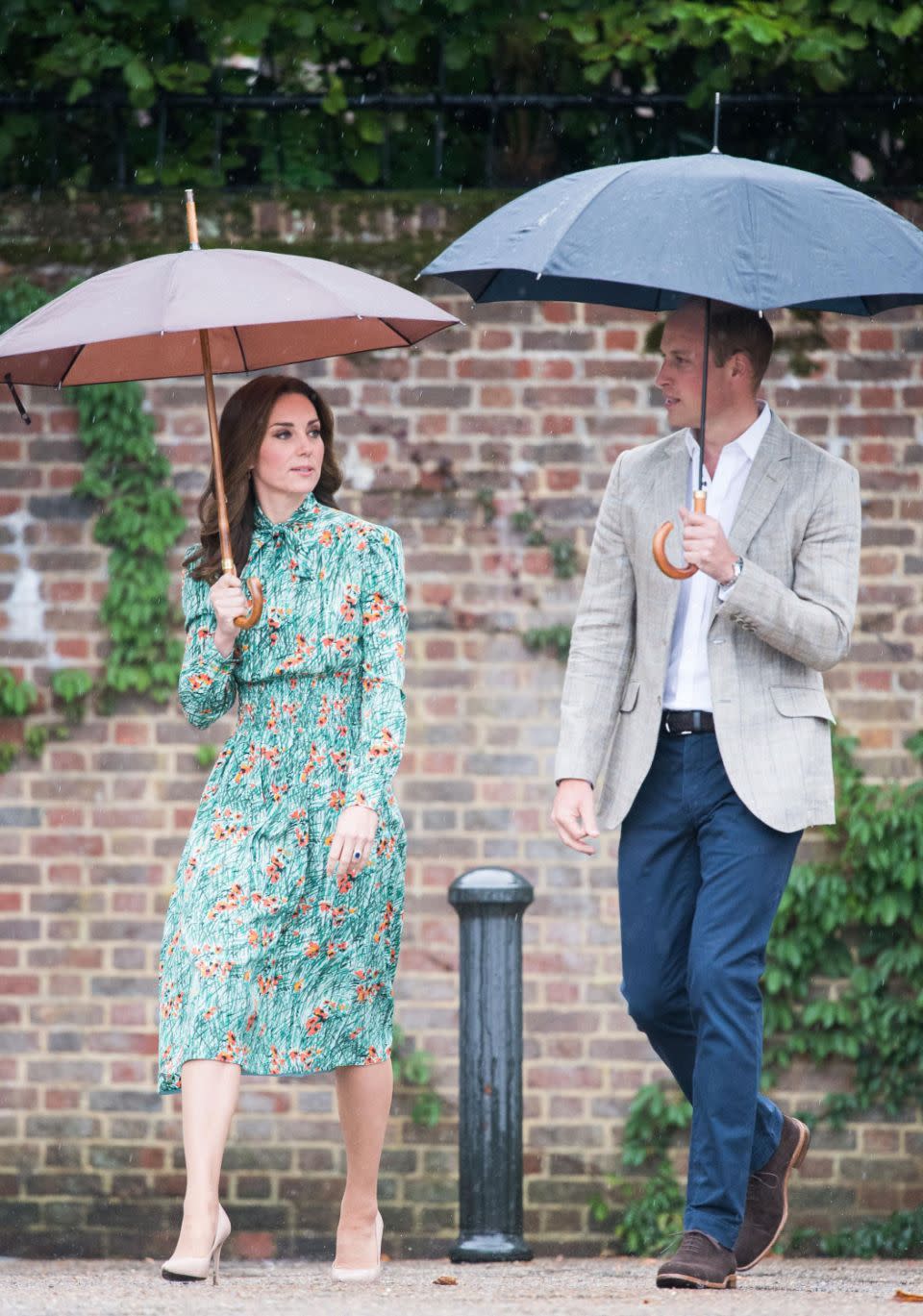 Kate and Will visited the White Garden at Kensington Palace last week, the garden having been transformed into a white garden in memory of late Princess Diana. Source: Getty