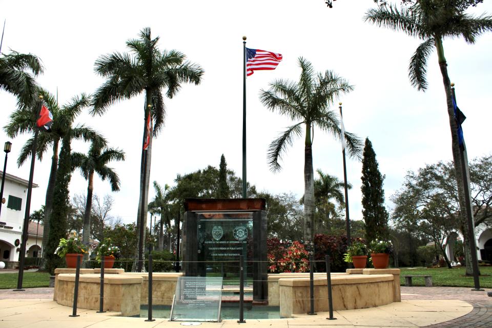 A 9/11 memorial, built in part from two beams from the World Trade Center, is the key feature at Village Green Park in Tequesta.