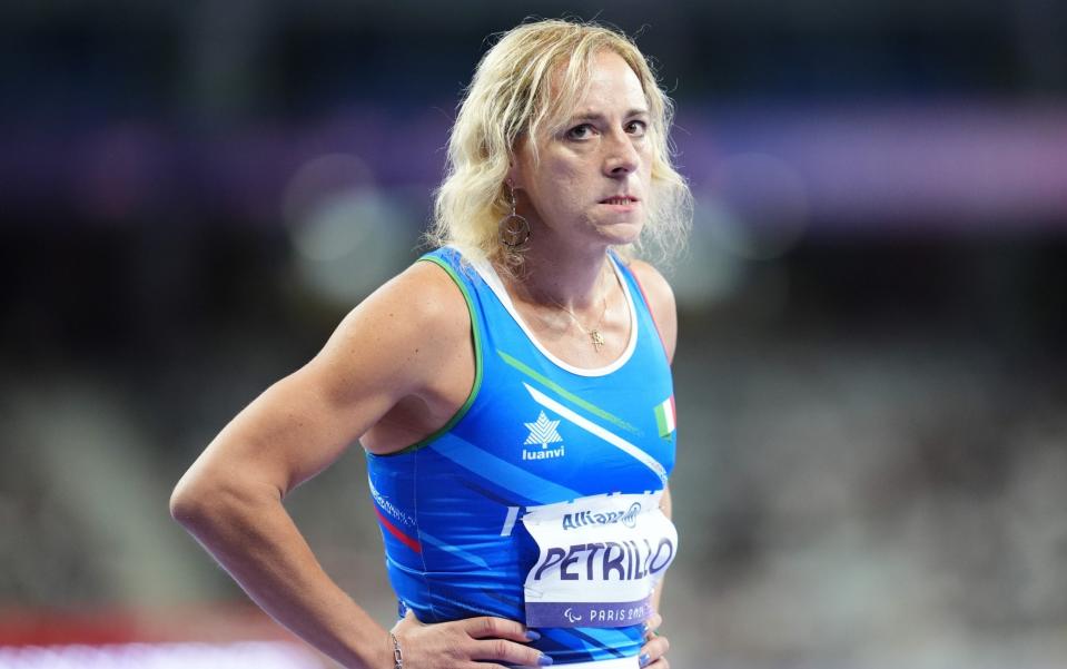 Valentina Petrillo before the women's 400m T12 semi-final