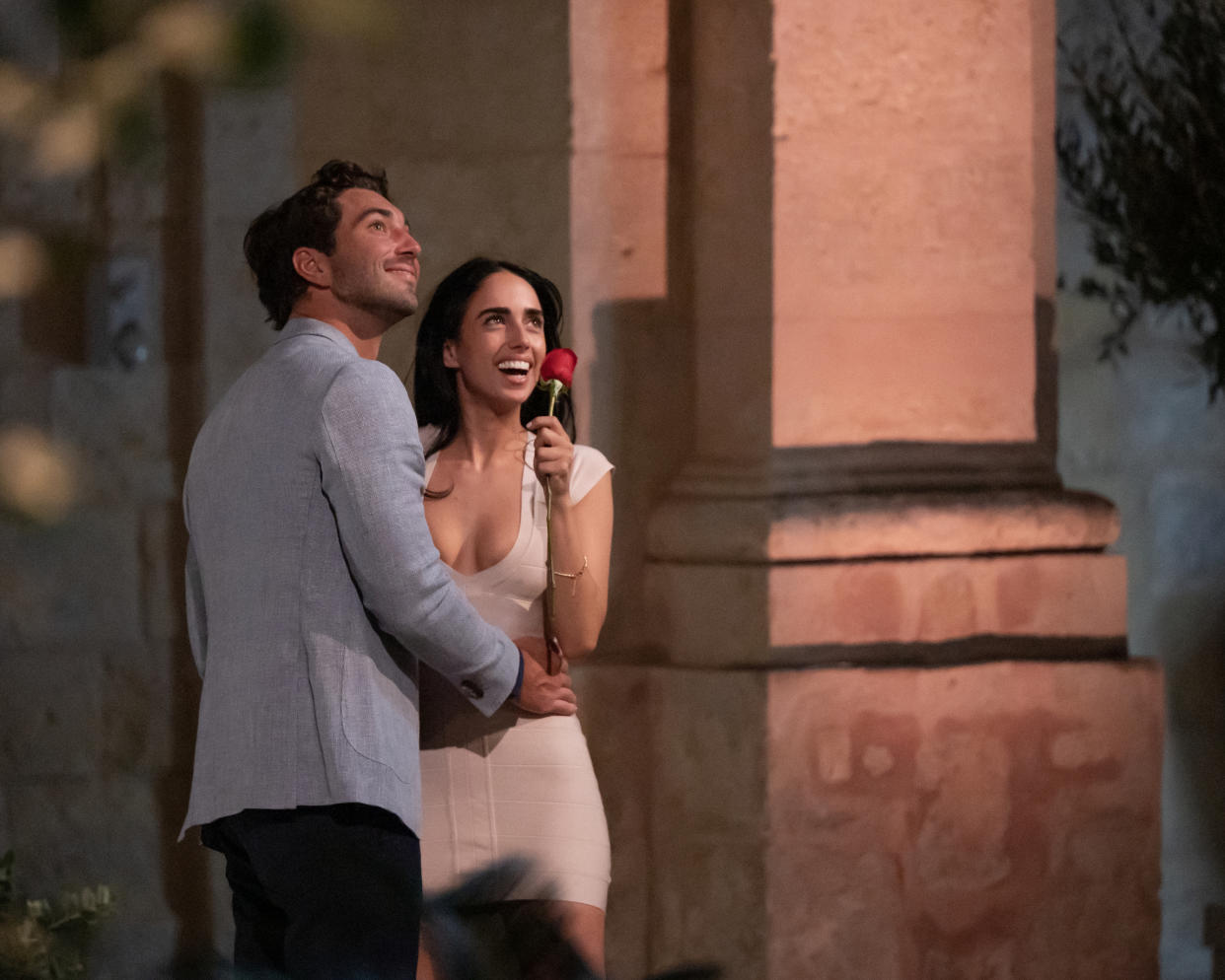 Joey Graziadei and Maria Georgas during The Bachelor Season 28.