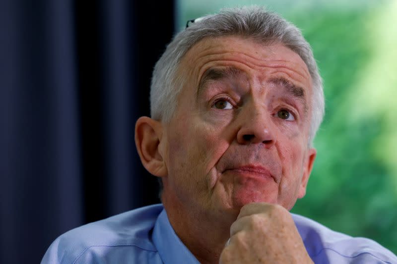 Ryanair CEO holds a news conference on EU climate change policies, in Brussels