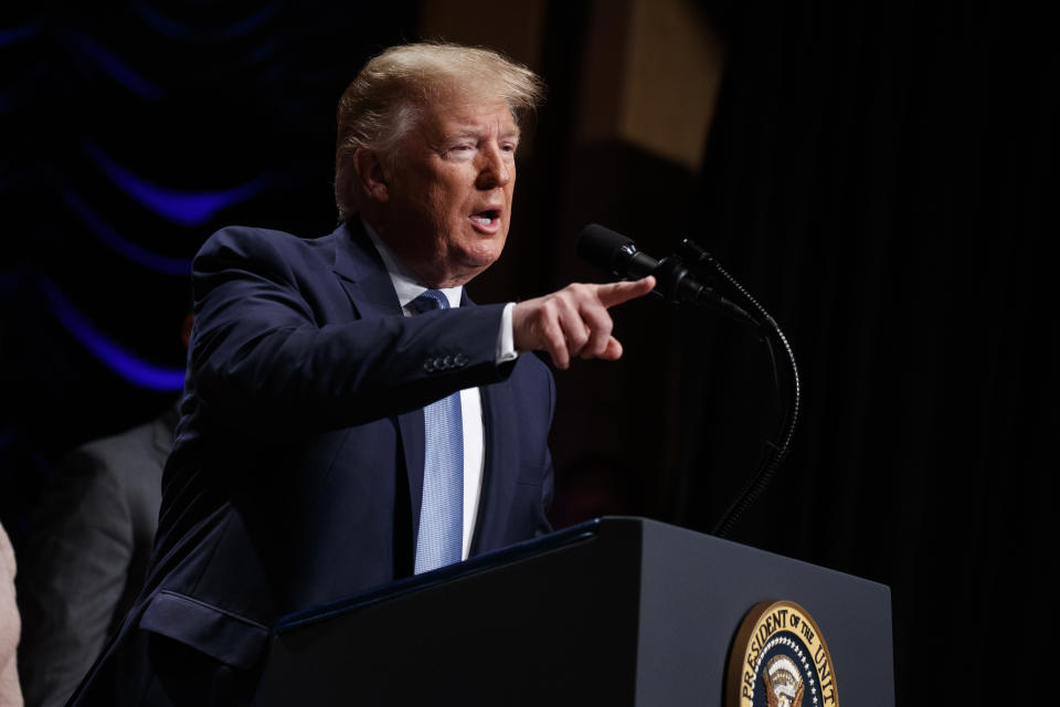 President Trump speaks during an event on Wednesday. (Photo: Evan Vucci/AP)