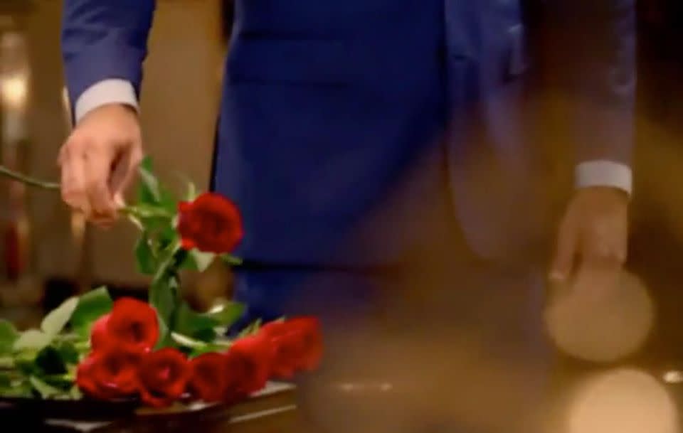 He PUTS BACK a rose! WHAT?! Source: Channel 10