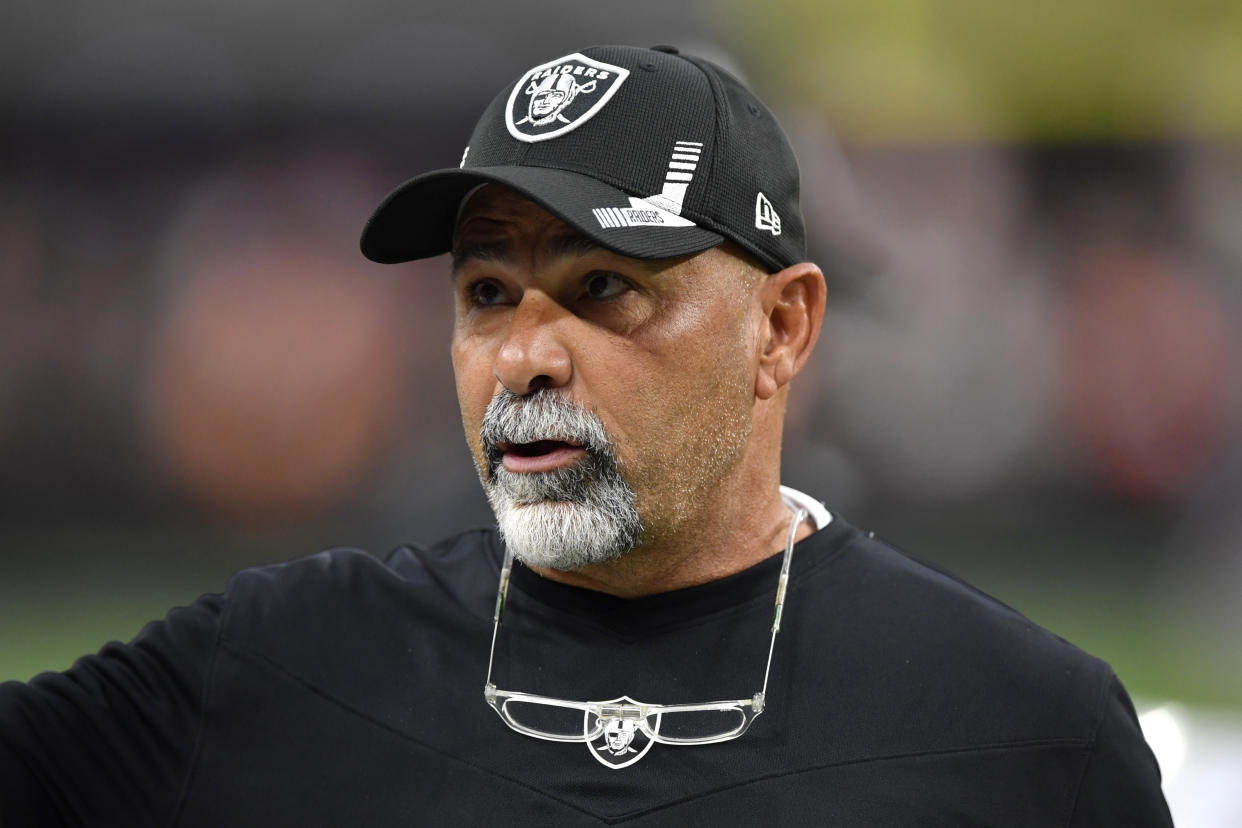 Raiders assistant head coach/special teams coordinator Rich Bisaccia is replacing Jon Gruden as interim head coach after Gruden resigned. (Photo by Chris Unger/Getty Images)