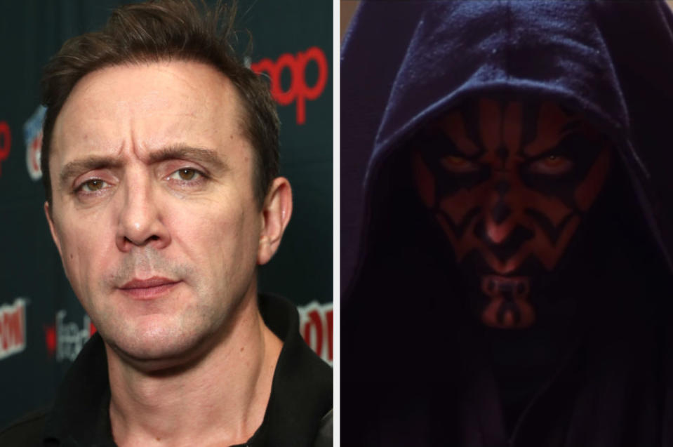 Peter Serafinowicz side by side with Darth Maul from &quot;Star Wars: Episode I &#x002014; The Phantom Menace.&quot;