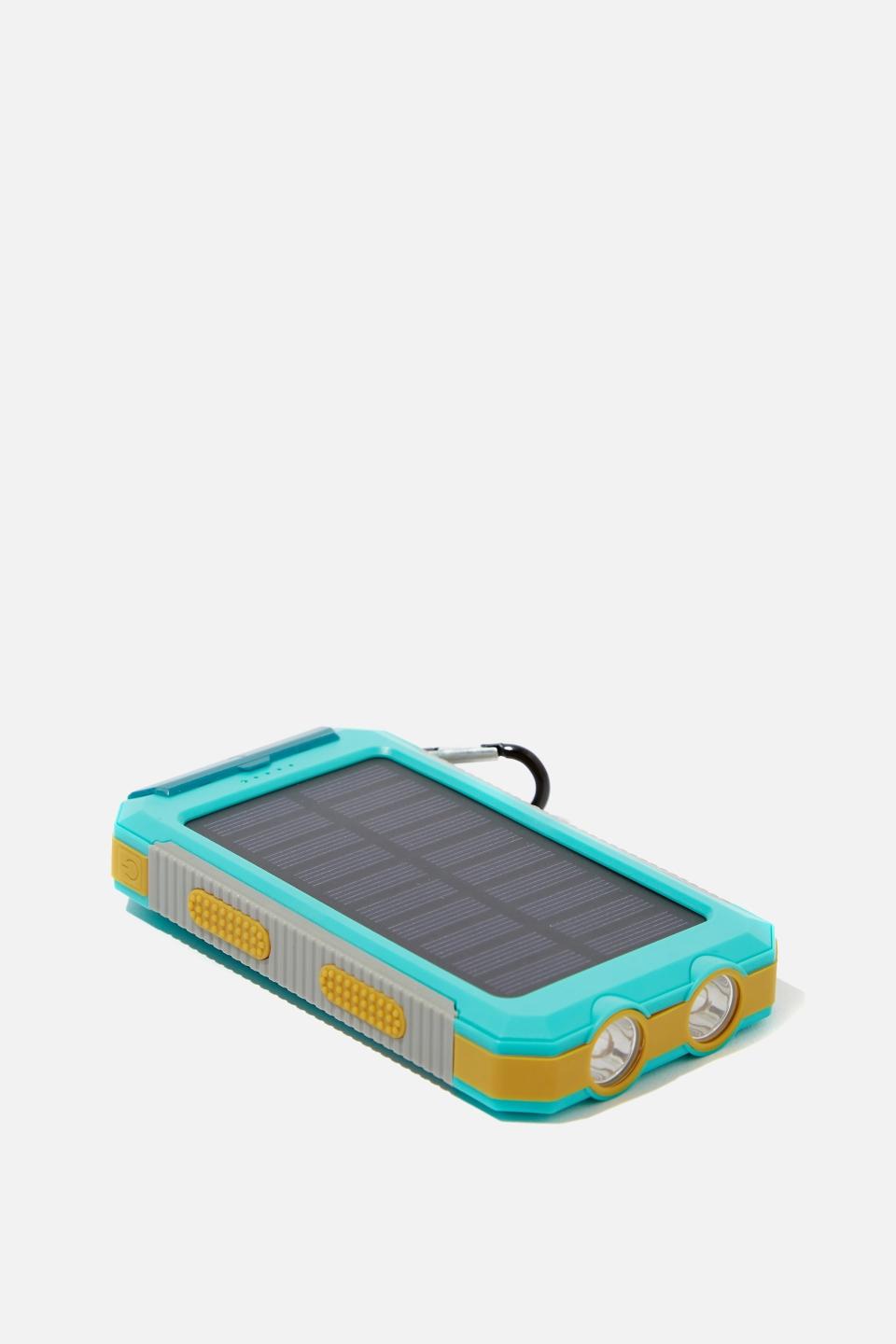 Cotton On Explore Solar Power Bank 8000Mah, $34.98. Photo: Cotton On.