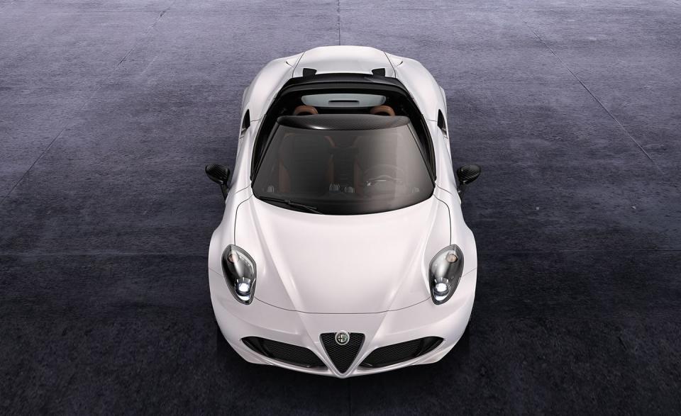 <p>Sure, few Alfa Romeos are born ugly, but the mid-engine 4C sprung into this world like an 18-year-old Kate Upton: fully formed and capable of holding your eyeballs in a vice grip. Just stare at its curves, taut lines, and athletic posture, and before long you’ll be mentally transported to a twisty road somewhere in northern Italy. Bellissima. The Spider’s better-resolved, less-arachnidan headlight units give it the nod here, but the same pieces will soon be offered on the coupe, so you can’t really go wrong either way.</p>