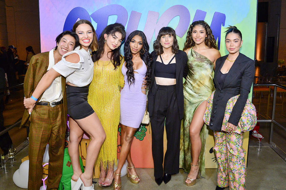 Jes Tom, Addie Weyrich, Rowan Blanchard, Teala Dunn, director Sammi Cohen, Isabella Ferreira and Auli’i Cravalho - Credit: Jerod Harris/Getty Images