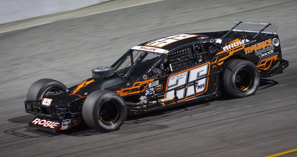 Brian Robie, driver of the #25 Maurice Enterprises, during qualifying for the New Smyrna Beach Visitors Bureau 200 for the NASCAR Whelen Modified Tour during night 2 of the World Series of Asphalt Stock Car Racing at New Smyrna Speedway in New Smyrna, Florida on February 11, 2023. (Adam Glanzman/NASCAR)