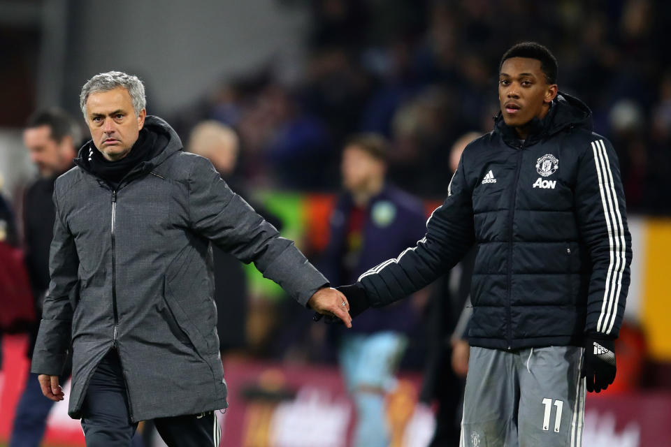 Mourinho has moved Martial out left to accommodate Alexis Sanchez