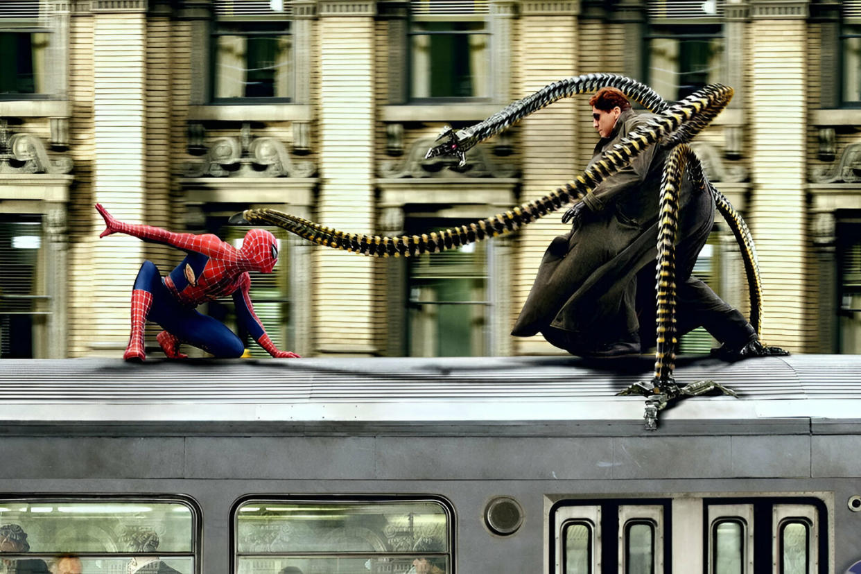 Spider-Man affronte Octavius dans une scène techniquement bluffante, qui depuis n'a pas pris une ride.  - Credit:Sony