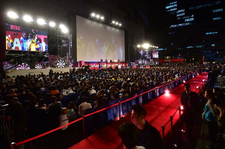 People attend the opening ceremony of the Busan International Film Festival (BIFF) at the Busan Cinema Center in Busan on October 1, 2015