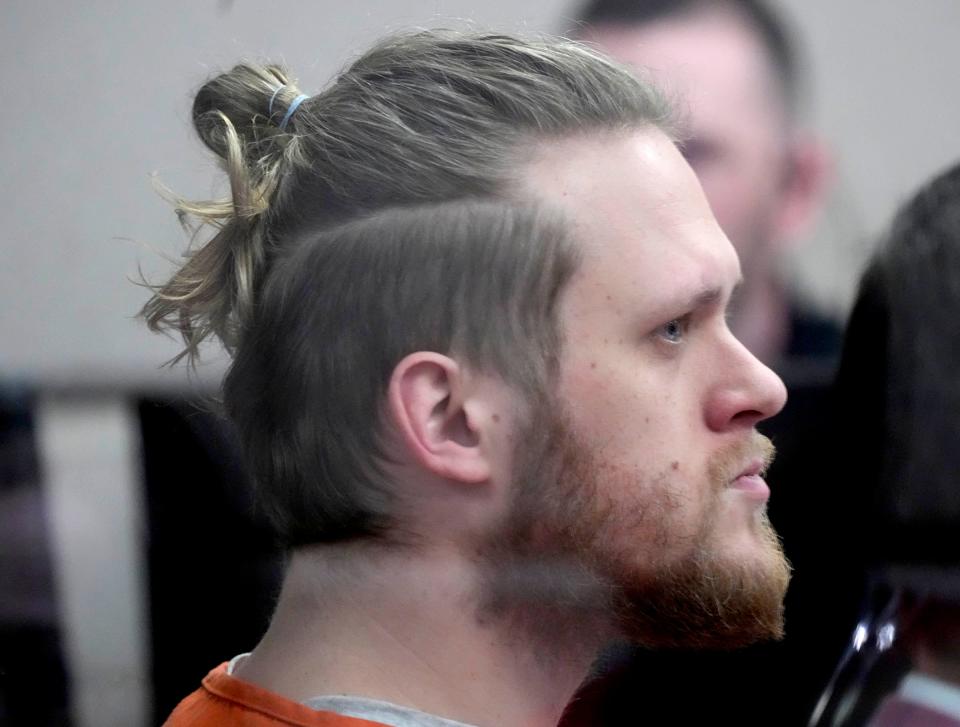 Maxwell Anderson appears in court for his preliminary hearing in a Milwaukee County in Milwaukee on Monday, April 22. Anderson is charged with first-degree intentional homicide and mutilation of a corpse in the killing of Sade Robinson earlier this month.