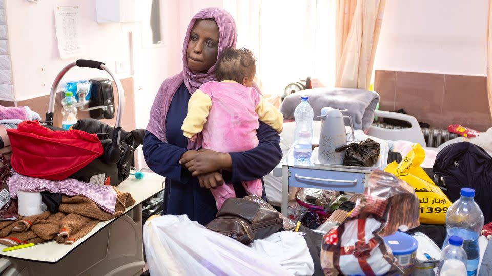 Asmaa Al Dabje, who will soon be sent back to Gaza along with her baby. - Mick Krever/CNN