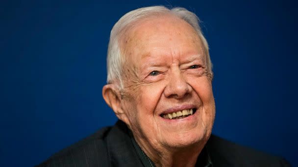 PHOTO: FILE - Former U.S. President Jimmy Carter smiles during a book signing event in Midtown Manhattan, March 26, 2018 in New York City. (Drew Angerer/Getty Images, FILE)