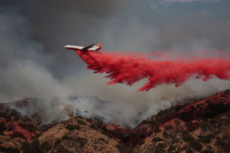 The La Tuna Canyon fire over Burbank, California, September 2, 2017. REUTERS/Kyle Grillot