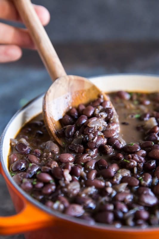 <p>Culinary Hill</p><p>Add to burritos and salads or serve with rice for a tasty vegetarian meal.</p><p><strong>Get the recipe: </strong><a href="https://www.culinaryhill.com/chipotle-black-beans-copycat/" rel="nofollow noopener" target="_blank" data-ylk="slk:Copycat Chipotle Black Beans;elm:context_link;itc:0;sec:content-canvas" class="link rapid-noclick-resp">Copycat Chipotle Black Beans</a></p>