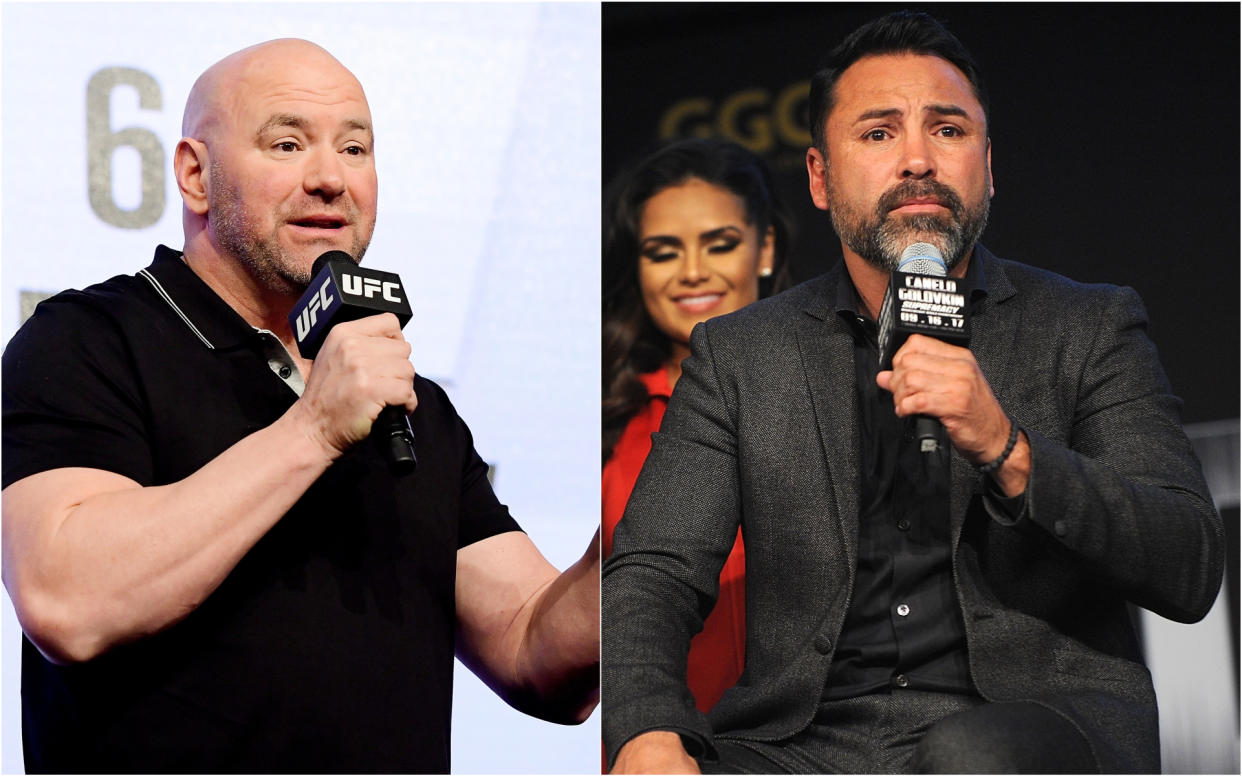 Dana White (izquierda) y De la Hoya (derecha) | Foto: Getty