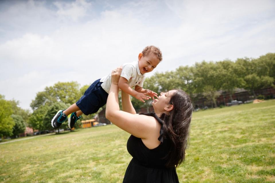 Perez was diagnosed with preeclampsia before welcoming Lucas (pictured here). Tamara Beckwith