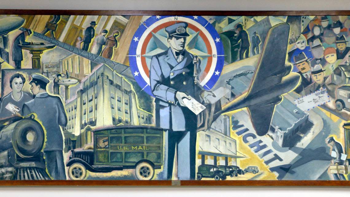 Two murals on the evolution of transportation will be on display in the new welcome to Wichita display at the Kansas Aviation Museum.