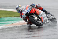 MotoGP Ducati rider Andrea Dovizioso of Italy rides during the Motorcycle Grand Prix at the Ricardo Tormo circuit in Cheste near Valencia, Spain, Sunday, Nov. 18, 2018. (AP Photo/Alberto Saiz)