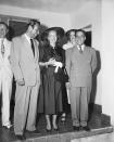 <p>Bette Davis wore an all-black satin skirt suit to her fourth and final marriage in 1950. The Hollywood starlet married her <em>All About Eve</em> costar, Gary Merrill, in a small ceremony in Juarez, Mexico.</p>