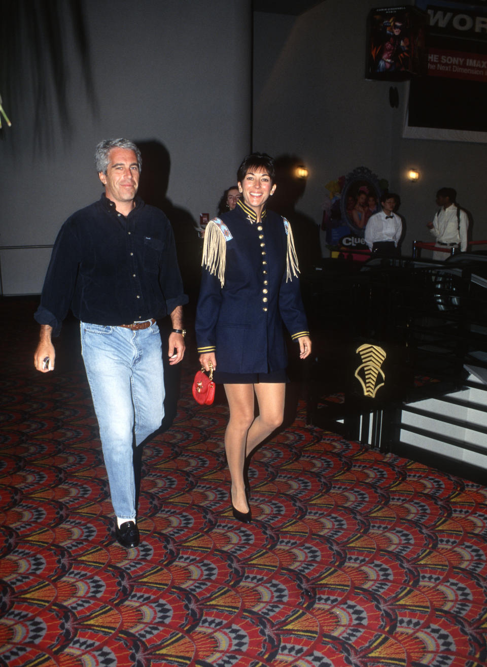 Jeffrey Epstein and Ghislaine Maxwell shown arriving at an event in 1995. Source: Getty Images