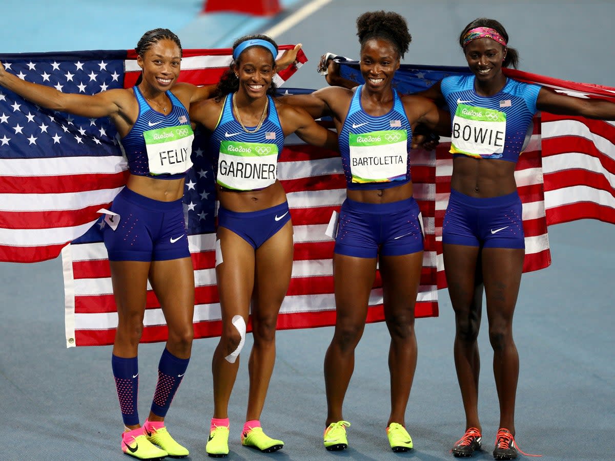 Tori Bowie was part of the victorious US 4x100m relay quartet at the Rio 2016 Olympics (Getty Images)