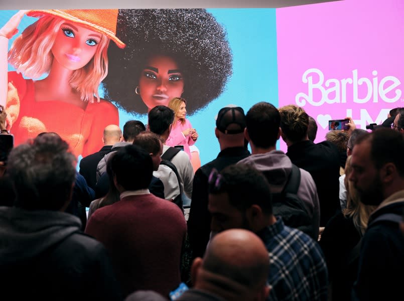 HMD's conference held at MWC 2024 discussing its Mattel and Barbie partnership.