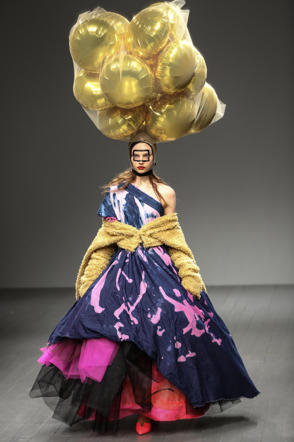 For his show during London Fashion Week, Matty Bovan went for a high fashion "Up" aesthetic.
