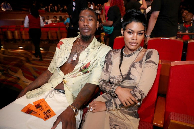 Iman Shumpert and Teyana Taylor attends the BET Hip Hop Awards 2019 at Cobb Energy Center on October 05, 2019 in Atlanta, Georgia.