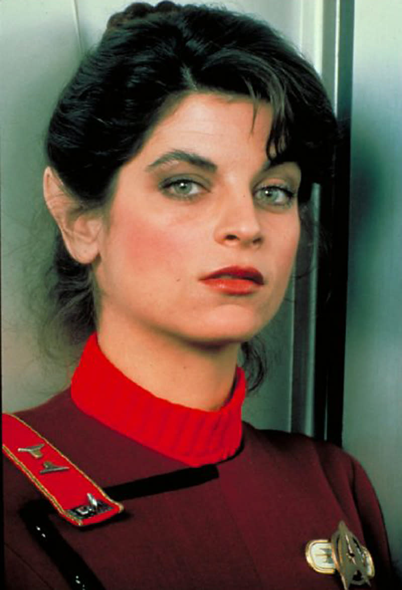 <p>Before starring on <i>Cheers</i>, Kirstie Alley made her big-screen debut as Saavik, a Vulcan Starfleet cadet in training. She was replaced in the subsequent sequels by Robin Curtis. <i>(Photo: Paramount)</i></p>