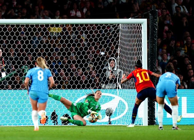 Earps saved a penalty in the World Cup final in August