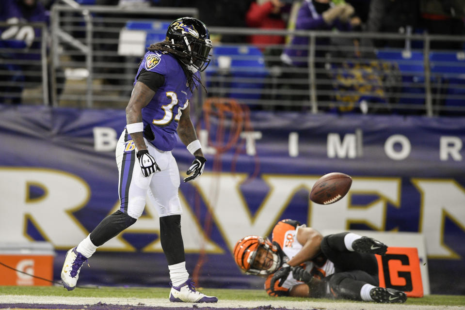 Alex Collins was a notable bright spot for Baltimore’s offense last season. (AP Photo/Nick Wass)