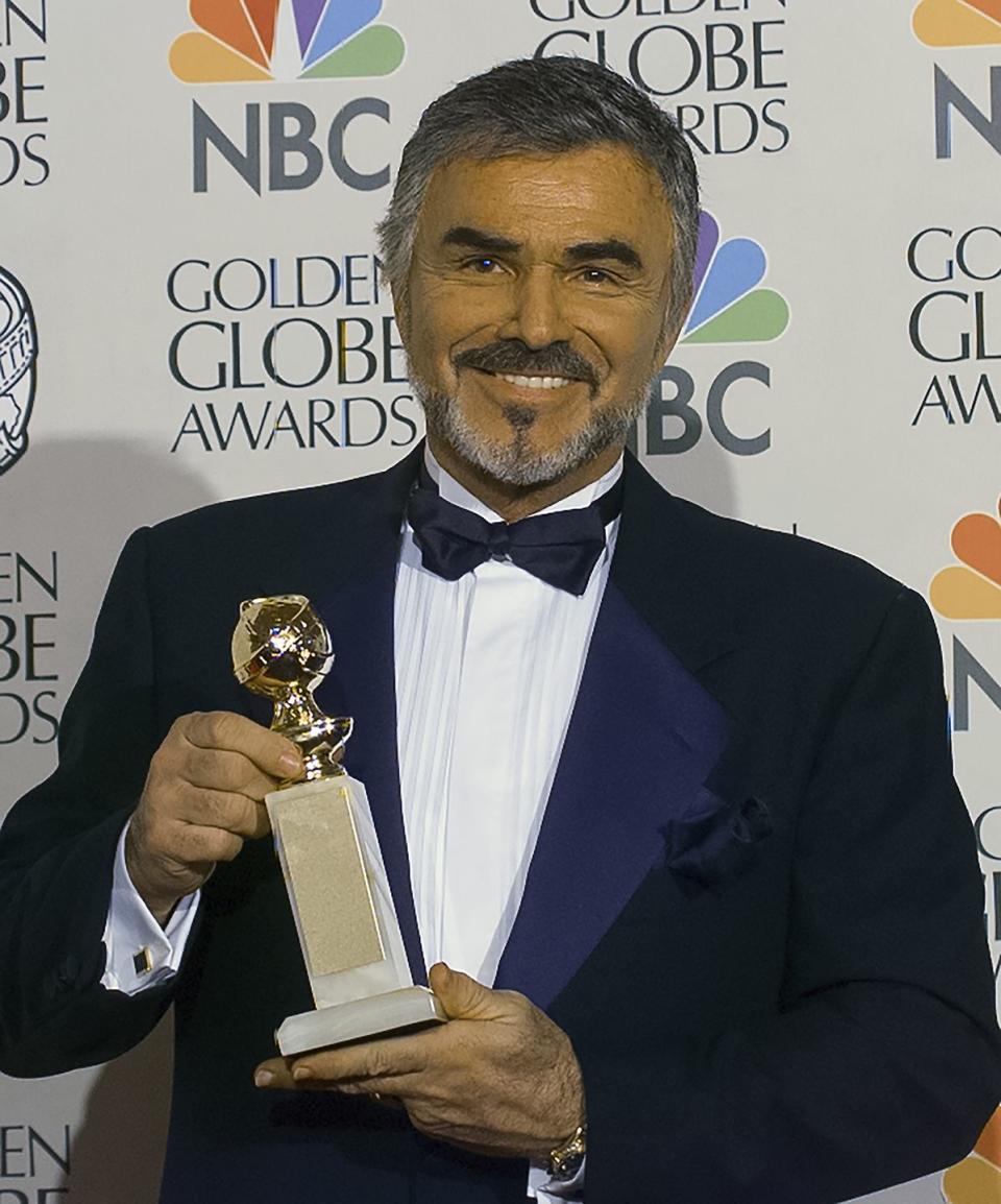 burt reynolds at 55th annual golden globes awards show 1998