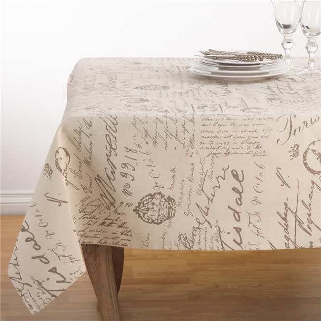 Old Fashioned Vintage Script Print Tablecloth