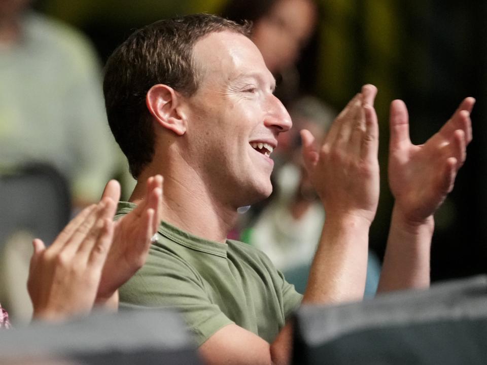 Mark Zuckerberg, founder and CEO of Facebook/Meta, is seen in attendance during the UFC Fight Night event at UFC APEX on October 01, 2022 in Las Vegas, Nevada.