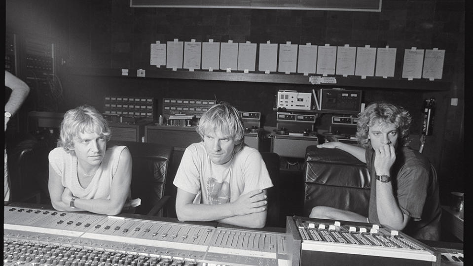 The Police in a Montserrat recording studio.