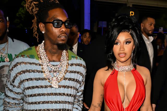 <p>Jason Koerner/Getty Images for E11EVEN</p> Offset and Cardi B on Dec. 31, 2022