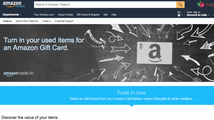 <em>Amazon Trade-In te da una tarjeta-regalo para Amazon por tu viejo aparato.</em>