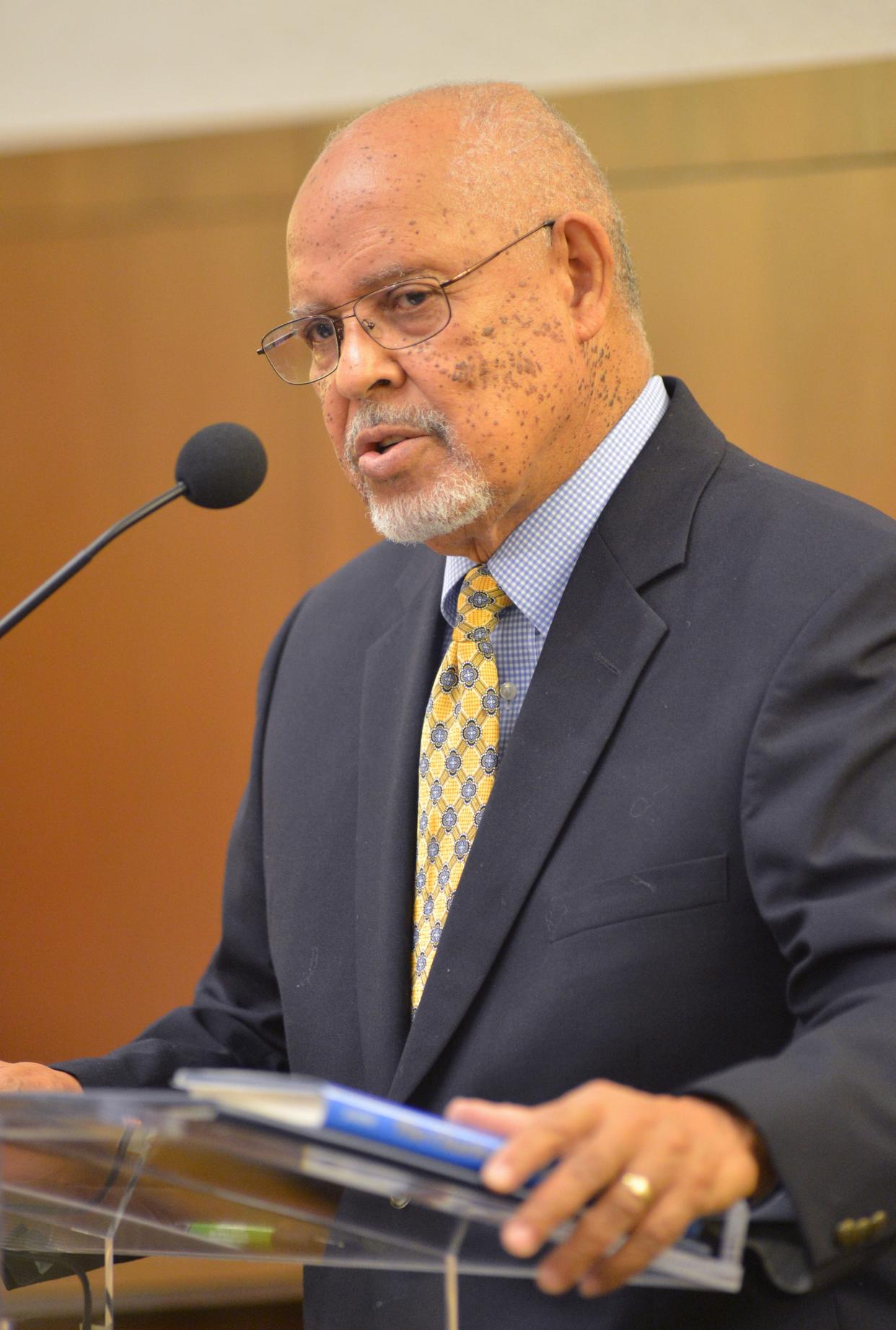 Former U.S. Ambassador to South Africa James A. Joseph, speaks during a session of the Lifelong Learning Academy on the topic of charitable giving on Feb. 9, 2015.