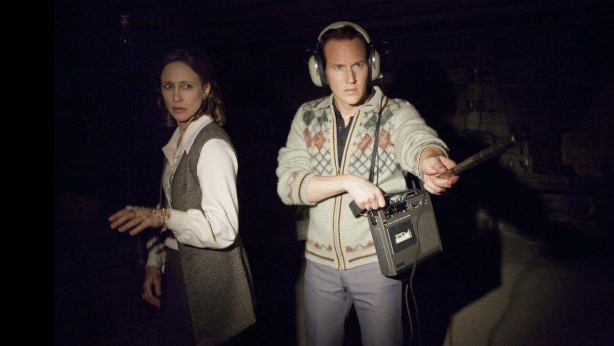  Vera Farmiga as Lorraine and Patrick Wilson as Ed in The Conjuring . 