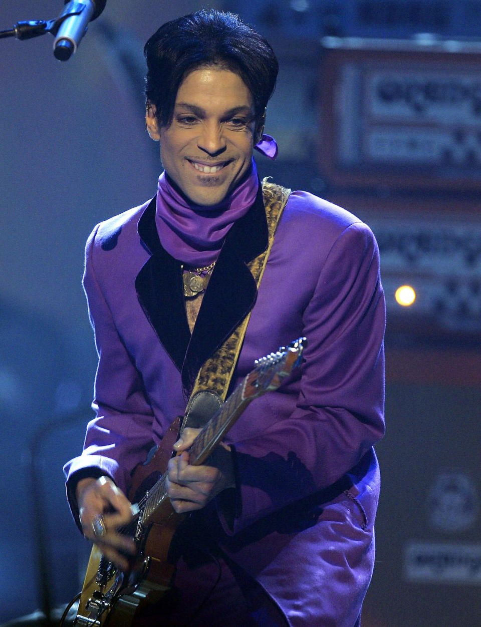 FILE - Prince performs during the 6th annual BET Awards in Los Angeles on June 27, 2006. Prince, who died in 2016, starred in the film "Purple Rain." (AP Photo/Chris Carlson, File)