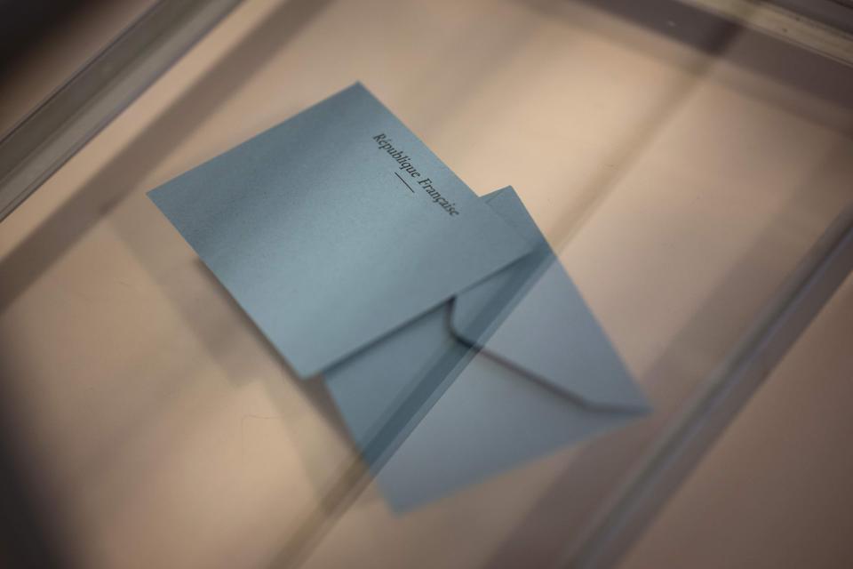 A ballot box in Lavau-sur-Loire, western France, on Sunday (AFP via Getty Images)