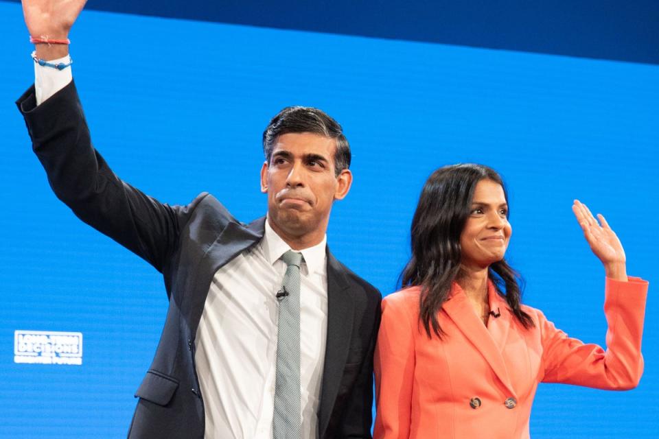 Prime Minister Rishi Sunak and his wife Akshata Murty (Stefan Rousseau/PA) (PA Wire)