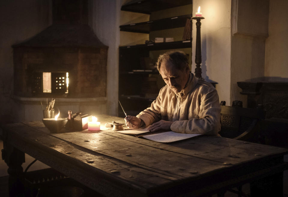 This image released by Samuel Goldwyn Films shows Mark Rylance in a scene from "Waiting for the Barbarians." (Fabrizio Di Giulio/Samuel Goldwyn Films via AP)