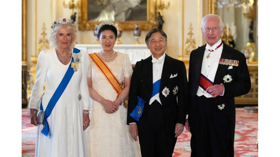 Queen Camilla with Empress Masako, Emperor Naruhito and King Charles