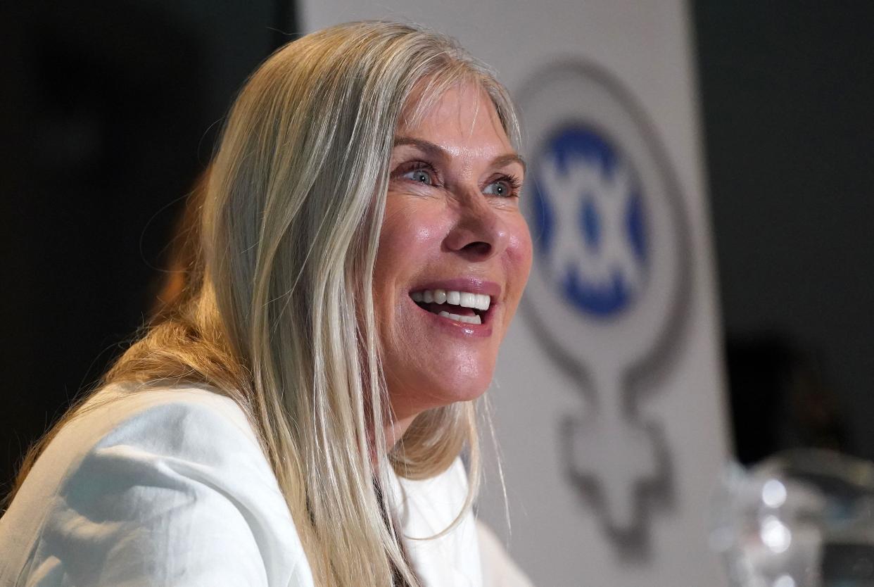 Former Olympic athlete Sharron Davies speaks about the importance of maintaining female sporting categories at both elite and grassroots levels and concerns about the potential impact of the Gender Recognition Act (GRA) reform, at the Macdonald Hotel in Edinburgh. Picture date: Thursday June 16, 2022.