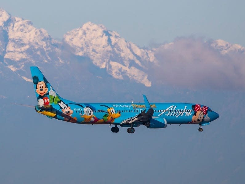 Alaska Airlines Disney plane.