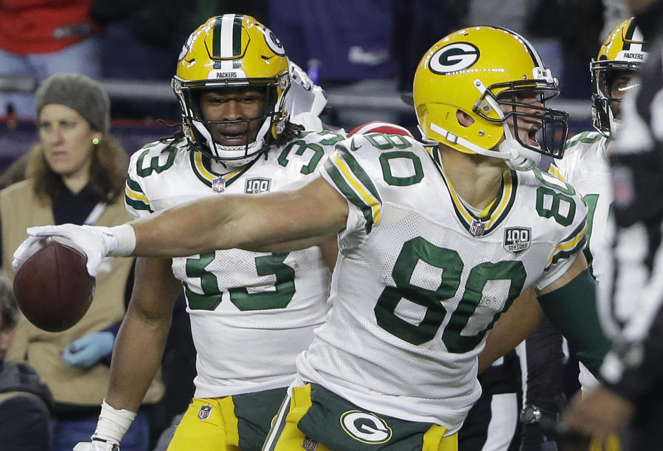 Green Bay Packers tight end Jimmy Graham (80) suffered a broken thumb. (AP)